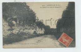 Méréville (Essonne) : La Route De Monnerville Au Niveau Des Roches  En 1916 PF. - Mereville