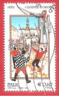 ITALIA REPUBBLICA USATO - 2011 - Folclore Italiano - Carnevale Di Ivrea -  € 0,60 - S. 3214 - 2011-20: Oblitérés