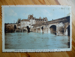 49 : Durtal - Le Pont Sur Le Loir Et Le Château -Partiellement Colorisée - Etat Médiocre :taches Et Plis à Dte -(n°1874) - Durtal