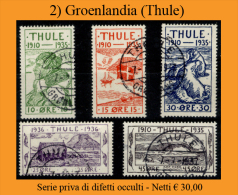 Groenlandia-002 - Thule 1935 - Y&T: N. 1/5 (o) - Privi Di Difetti Occulti. - Thule