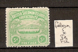 Salomon 5 * Côte 80 €( Forte Charnière ) - British Solomon Islands (...-1978)