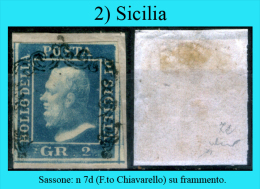 Sicilia-002 - Sassone N.7d (o) Privo Di Difetti Occulti - Siglato "G.Chiavarello". - Sicilia