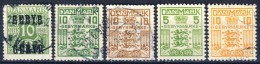 ##C2716. Denmark 1923-34. GEBYR. Michel 14-18. MNH(**)/ Cancelled(o) - Postage Due