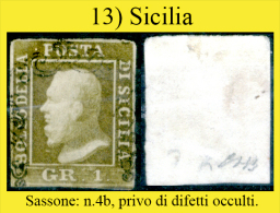 Sicilia-013 - 1859 - Francobollo Da 1 Grano, Sassone: N. 4b - Sicilia