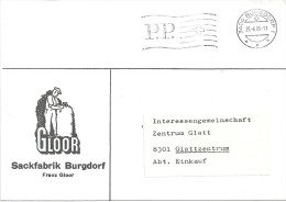 Motiv Brief  "Sackfabrik Gloor, Burgdorf"           1985 - Storia Postale