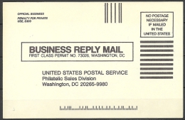 USA Official Philatelic Service Reply Card From 1980ies - Postal History