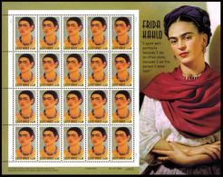 USA 2001 Freda Kahlo  Sheet Of 20  $ 7.40 MNH SC 3509sp YV BF3219  MI B-3461 SG MS3977 - Hojas Completas