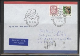 FINLAND Brief Postal History Envelope Air Mail FI 001 Birds Coat Of Arm Santa Claus - Storia Postale