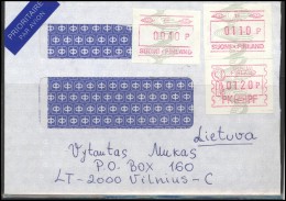 FINLAND Brief Postal History Envelope Air Mail FI 016 ATM Automatic Stamps - Brieven En Documenten