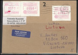 FINLAND Brief Postal History Envelope Air Mail FI 018 ATM Automatic Stamps NORDIA 1993 - Covers & Documents