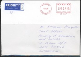 FINLAND Brief Postal History Envelope Air Mail FI 021 Meter Mark Franking Machine - Briefe U. Dokumente