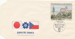 Czechoslovakia / First Day Cover (1970/09 C) Praha (2): The World Exhibition EXPO 70 Osaka (2Kcs) F.K.Wolf: Castle Orlik - 1970 – Osaka (Japon)