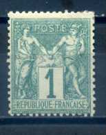 FRANCE - 1876 PEACE & COMMERCE, 1 GREEN - 1876-1878 Sage (Type I)
