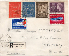 LUXEMBOURG LETTRE RECOMMANDEE POUR LA FRANCE 1958 - Storia Postale