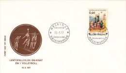 VOLLEYBALL-VOLEIBOL-VOLEY -BALONVOLEA, Suomi-Finland, 1977, Special Stamp + FDC Cancellation !! - Voleibol