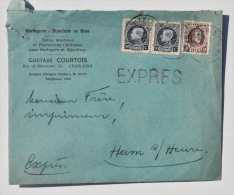 Enveloppe De HORLOGERIE - BIJOUTERIE En Gros G COURTOIS à CHARLEROI Vers M. Frère, IMPRIMEUR à HAM-SUR-HEURE, 1923 - Artesanos