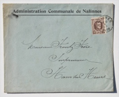 Enveloppe De ADMINISTRATION COMMUNALE De NALINNES Vers M. Frère, IMPRIMEUR à HAM-SUR-HEURE, 1922 - 1900 – 1949