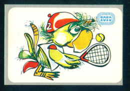 53137A / 1990 SPORT Tennis - Budgerigar Wällesittich Perruche Ondulée  Calendar Calendrier Bulgaria Bulgarie Bulgarien - Tamaño Grande : 1981-90