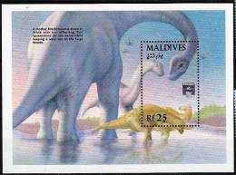 MALDIVES, Prehistoire, Animaux Prehistoriques, (Yvert BF 256)  MNH, Neuf Sans Charniere - Vor- U. Frühgeschichte