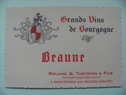 Etiquette  Bourgogne - Beaune Du Domaine Roland G.Thevenin&Fils à St-Romain 21 -  à Voir ! - Bourgogne
