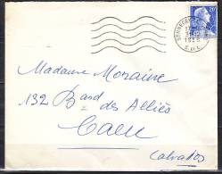 Lettre Cachet  SECAP  5.L.O. De  SENNECEY LE GRAND   S.et.L.     Le 31 12 1958  Mne De MULLER 20f Bleu - 1955-1961 Marianne (Muller)