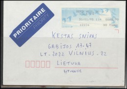 FRANCE Lettre Brief Postal History Envelope Air Mail FR 021 ATM Automatic Stamps Birds Special Cancellation - Lettres & Documents