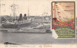 Le Havre   76    Autour Du Thème Bateau  Cales Sèches  Vignette Quinzaine D'Aviation - Portuario