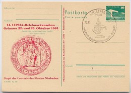 DDR P84-42-83 C49 Postkarte Zudruck Kloster Nimbschen Sost. Grimma Sost. 1983 - Privé Postkaarten - Gebruikt