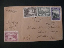 Congo Belge 1941 Lettre D´une Mission De Léopoldville Via Egypte Pour USA  ( Scan ) - 1923-44: Lettres