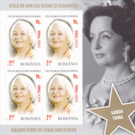 ROMANIA, 2014, GOLDEN STARS, Actor, Cinema, Famous People, Theater, Zodiac, 12 Sheets, 4 St/sheet, MNH - Neufs