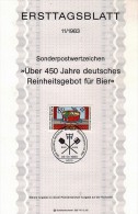 ALLEMAGNE  Carte  Notice 1er Jour  1983 Bieres - Bières