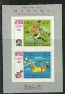 MANAMA 1968 OLYMPIC GAMES MEXICO SOUVENIR SHEET GIOCHI OLIMPICI MESSICO FOGLIETTO USED - Manama