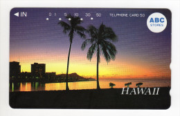 HAWAII  Télécarte Japon PALMIER COUCHER De SOLEIL - Hawaï