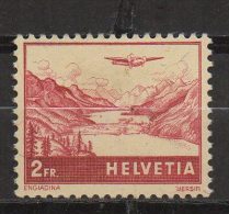 N301- SWITZERLAND / SUIZA.-. 1941 . MI #: 393 . MNG . 2 FR.  PLANE . CV € : 17.00 - Neufs