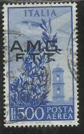 TRIESTE A 1948 AMG - FTT ITALIA ITALY OVERPRINTED POSTA AEREA CAMPIDOGLIO LIRE 500 USATO USED BEN CENTRATO - Airmail