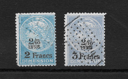 FRANCE FISCAUX / 2 Timbres De 1922 / DIMENSION 2 Frs Et 3 Frs Et 2/10 ème En Sus /YT N° 87 Et 88 - Zegels