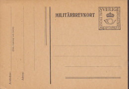 Sweden Postal Stationery Ganzsache Entier Militärbrevkort Fälltpost Avgiftsfritt Unused - Postal Stationery