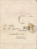 Switzerland (Uprated) Postal Stationery Ganzsache Intero Streifband Wrapper Bande Journal DOTTIKON Aargau 1917 To ZÜRICH - Entiers Postaux
