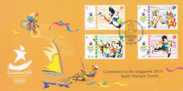 Singapore 2009. Countdown To 2010 Youth Olympics . FDC Olympic Games - Zomer 2014 : Singapore (Olympische Jeugdspelen)