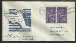 UNITED STATES STATI USA 2 JUL 1939 NEW KENSINGTON PENNSYLVANIA EXPERIMENTAL PICK-UP ROUTE FIRST FLIGHT AM 1001 FDC COVER - 1851-1940