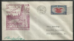 UNITED STATES STATI USA 2 JUL 1939 EXPERIMENTAL PICK-UP ROUTE TITUSVILLE FIRST FLIGHT AM 1001 FDC COVER - 1851-1940