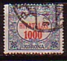 UNGARN / HONGRIE - 1922 - 1924 - Timbres De Service - Type De 1921 - 1v Obl. - Oficiales