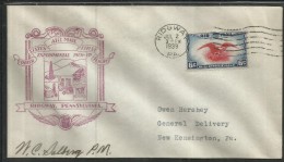 UNITED STATES STATI USA 2 JUL 1939 EXPERIMENTAL PICK-UP ROUTE RIDGWAY PENNSYLVANIA FIRST FLIGHT FDC COVER - 1851-1940