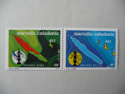 Nouvelle Calédonie  1991  N° 611 Et 612  Y&T  "carte Des Provinces"  2V.  Neuf - Nuovi
