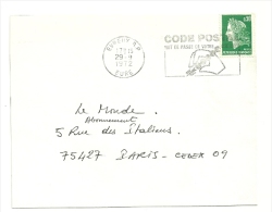 EURE - Dépt N° 27 = EVREUX RP 1972 = FLAMME NON Codée à DROITE = SECAP Illustrée  'CODE POSTAL / MOT DE PASSE ' - Código Postal