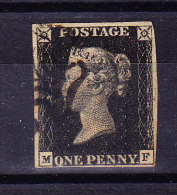 SG #1 - One Penny Black 1840 P 8 Gestempelt - Gebraucht