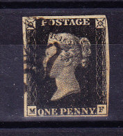 SG #1 - One Penny Black 1840 P 8 Gestempelt - Gebruikt