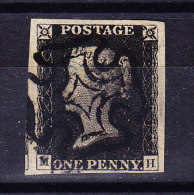 SG #1 - One Penny Black 1840 Gestempelt P.16 - Usati