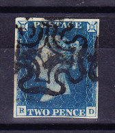 SG #2 - Two Pence Blue Gestempelt - Gebraucht