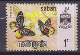 Malaya State Sabah 1971 Mi. 24 II   1 C Schmetterling Butterfly Papillon MNH** - Sabah